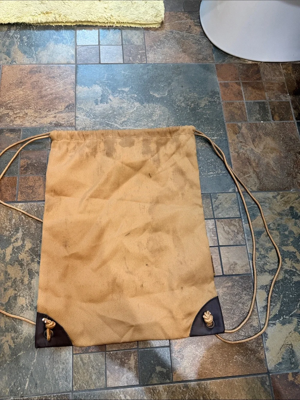 Timberland Brown Drawstring Logo Backpack Sack